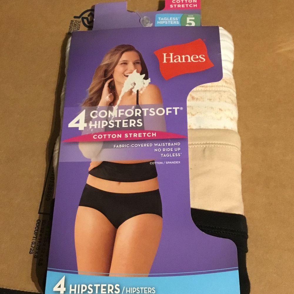 Hanes ComfortSoft Cotton Stretch Hipsters 4-pack